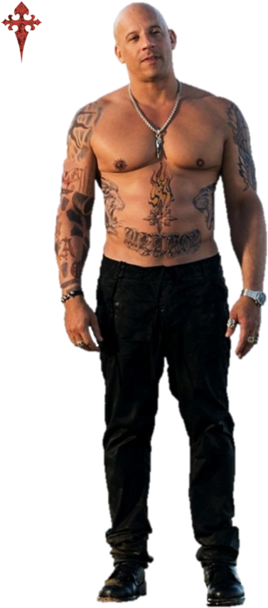 A Man With Tattoos On His Chest