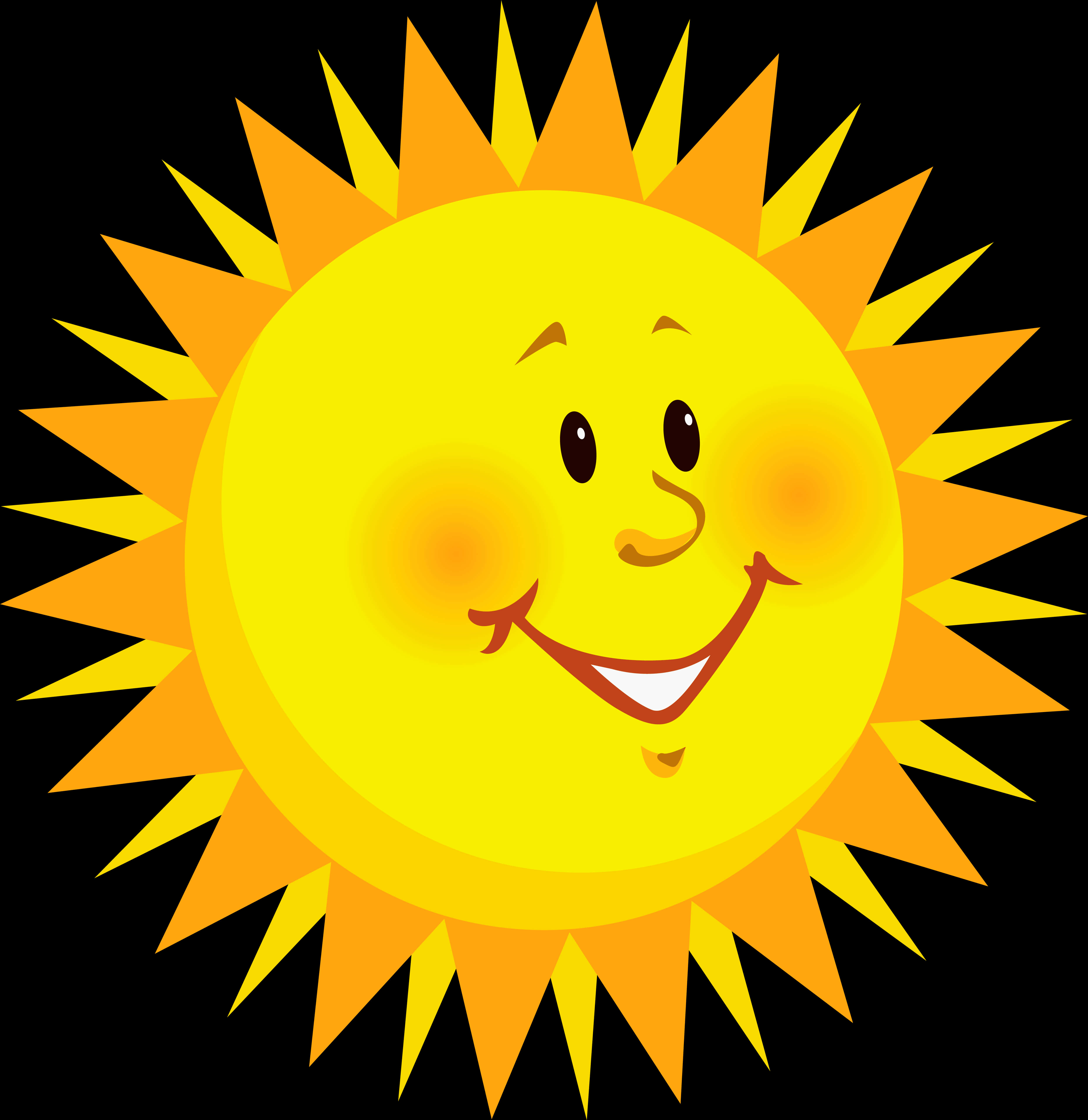 A Cartoon Sun With A Smiling Face