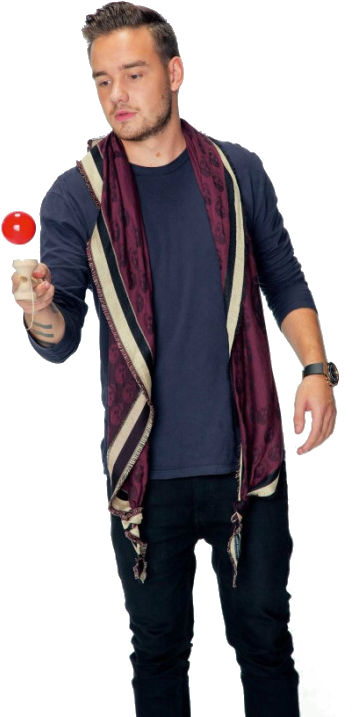 A Man Wearing A Scarf And A Red Ball