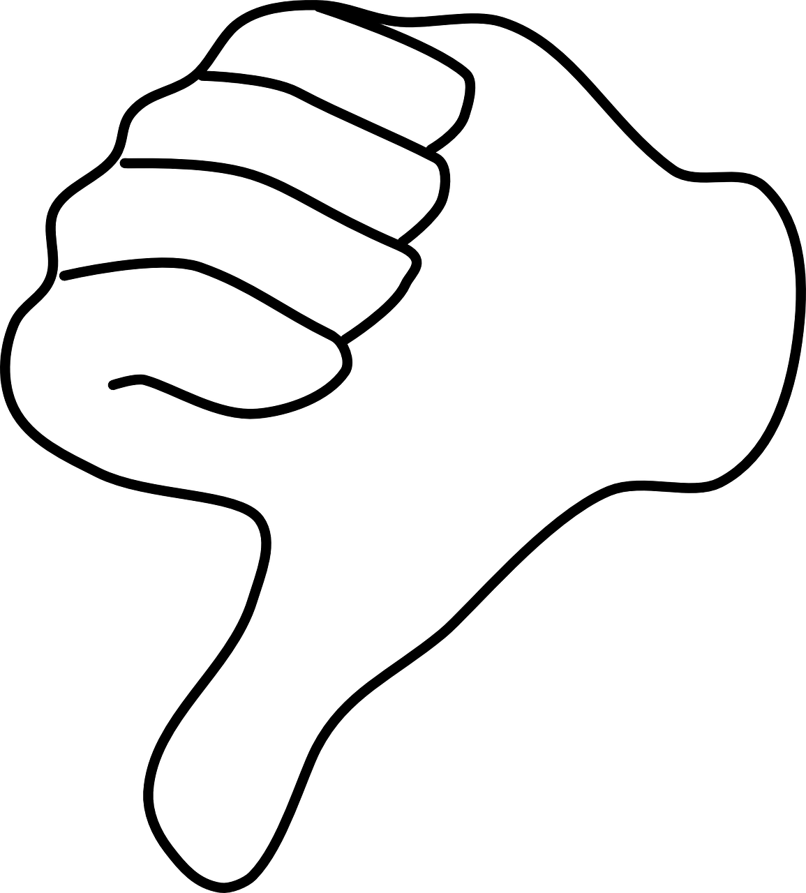 A White Hand With A Thumb Down