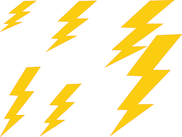 A Group Of Yellow Lightning Bolts