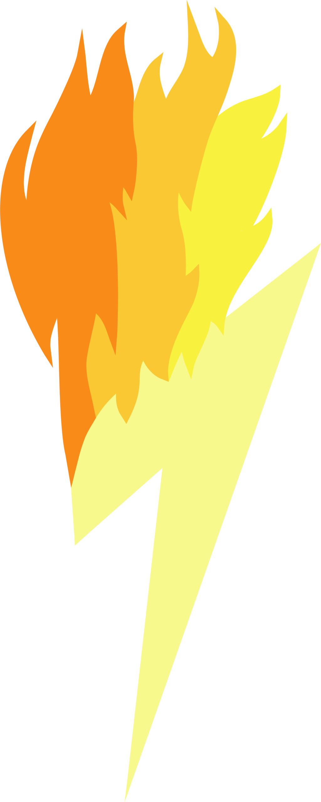 A Yellow And Orange Lightning Bolt