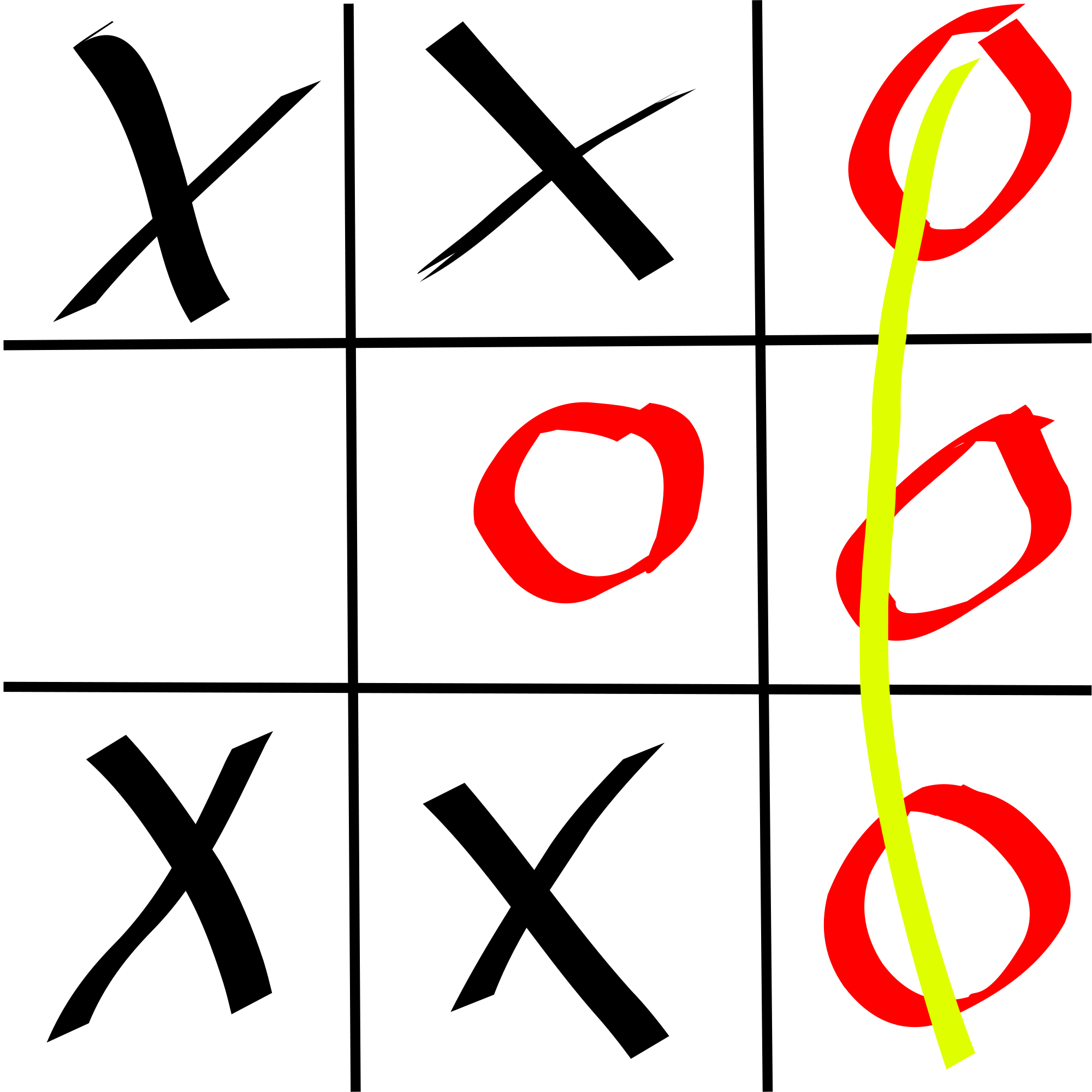 A Drawing Of A Line And A Green Stem