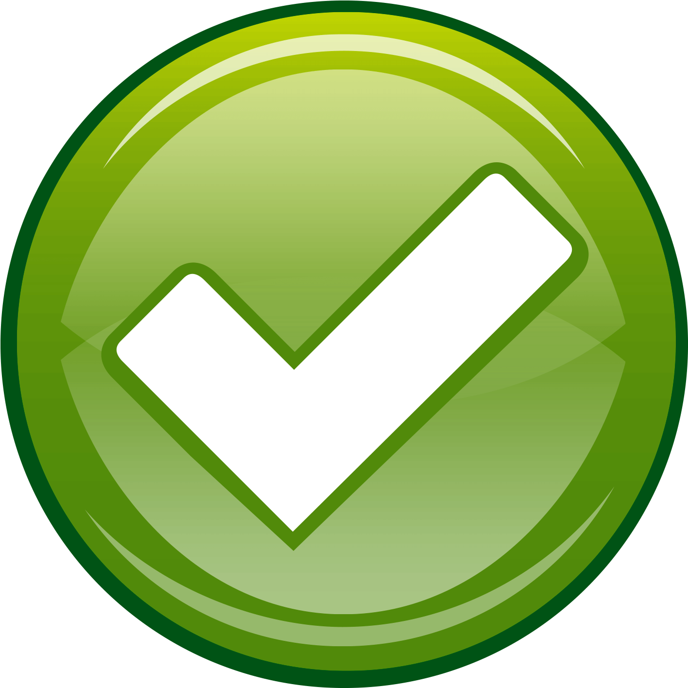 A Green Button With A White Tick