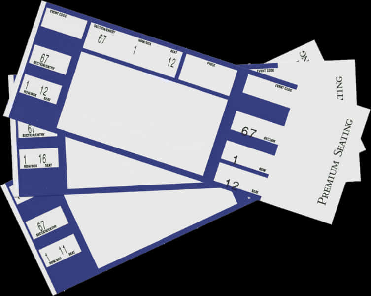 Several Tickets On A Black Background
