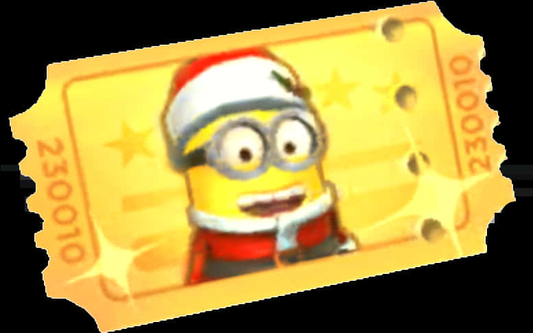 A Yellow Cartoon Character Wearing A Santa Hat