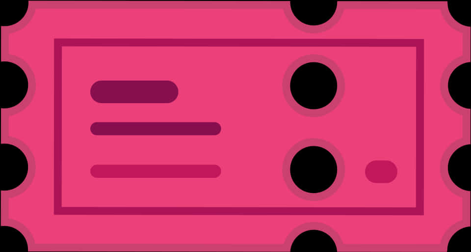 A Pink And Black Rectangular Object With Black Circles