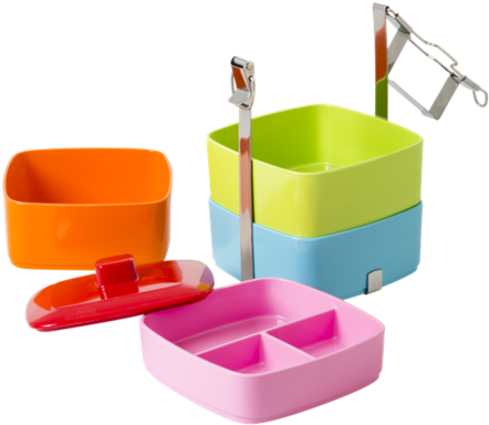 A Group Of Colorful Containers