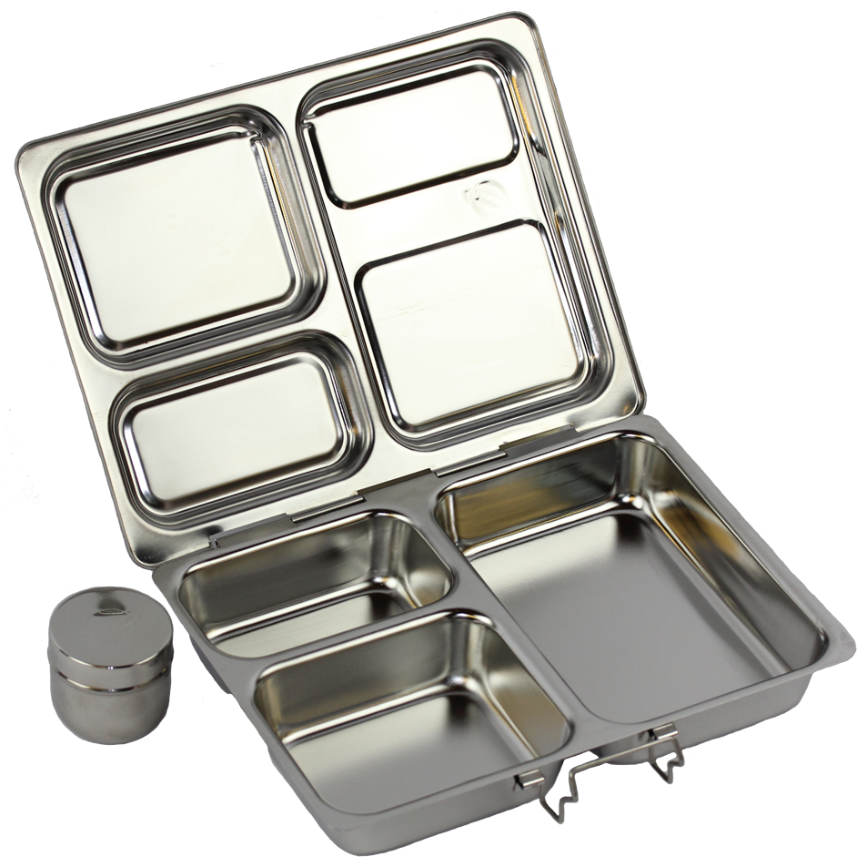 A Metal Container With Four Compartments