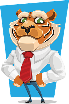 A Cartoon Of A Tiger Wearing A Tie