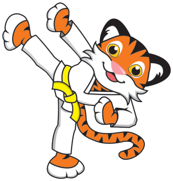 A Cartoon Tiger Wearing Karate Uniform
