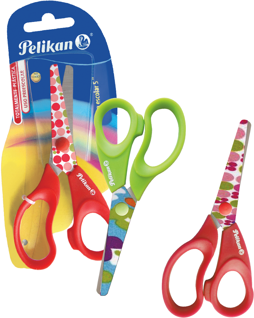 A Group Of Scissors With Colorful Handles