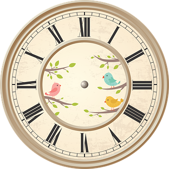 A Clock With Birds On Branches