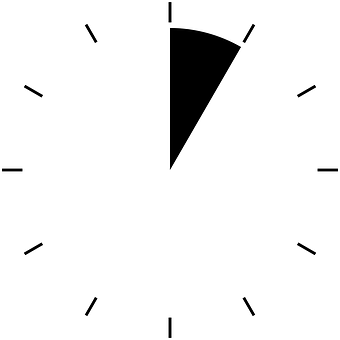 A Clock With A Quarter Of A Triangle