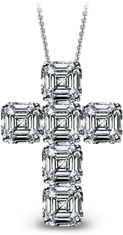 A Diamond Cross With Square Cut Diamonds