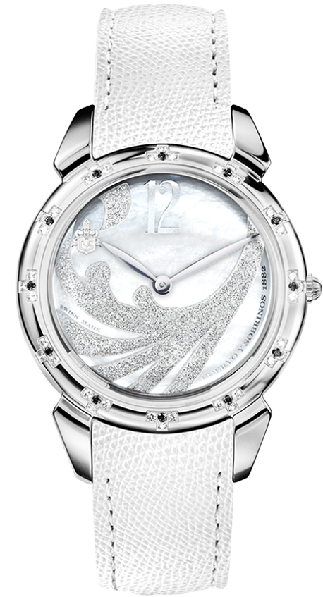 A Silver Watch With Diamonds
