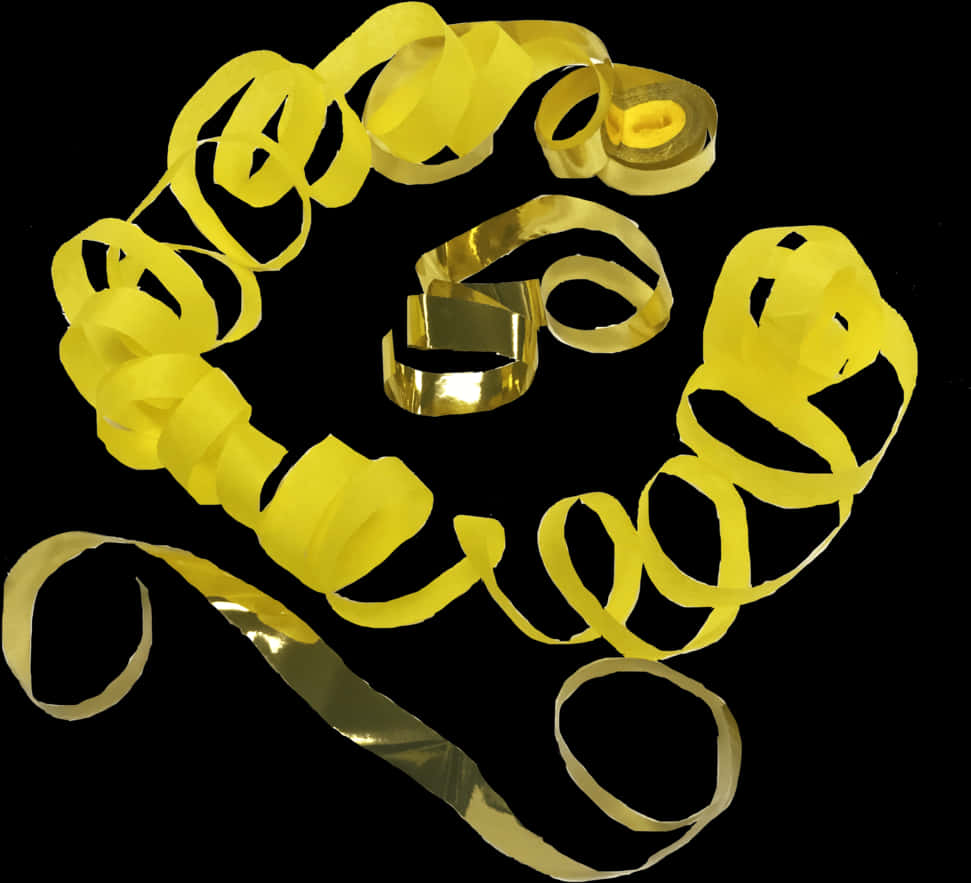 A Yellow Ribbon On A Black Background