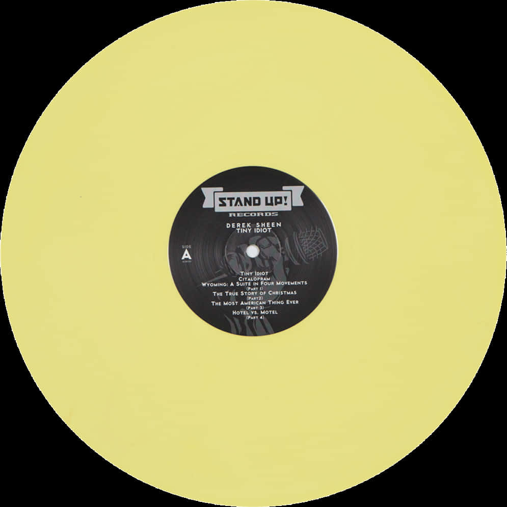 A Yellow Record With A Black Label