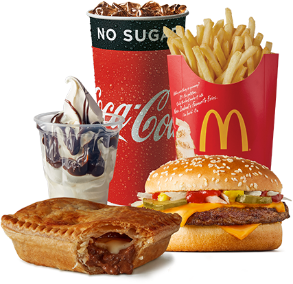 A Group Of Fast Food Items