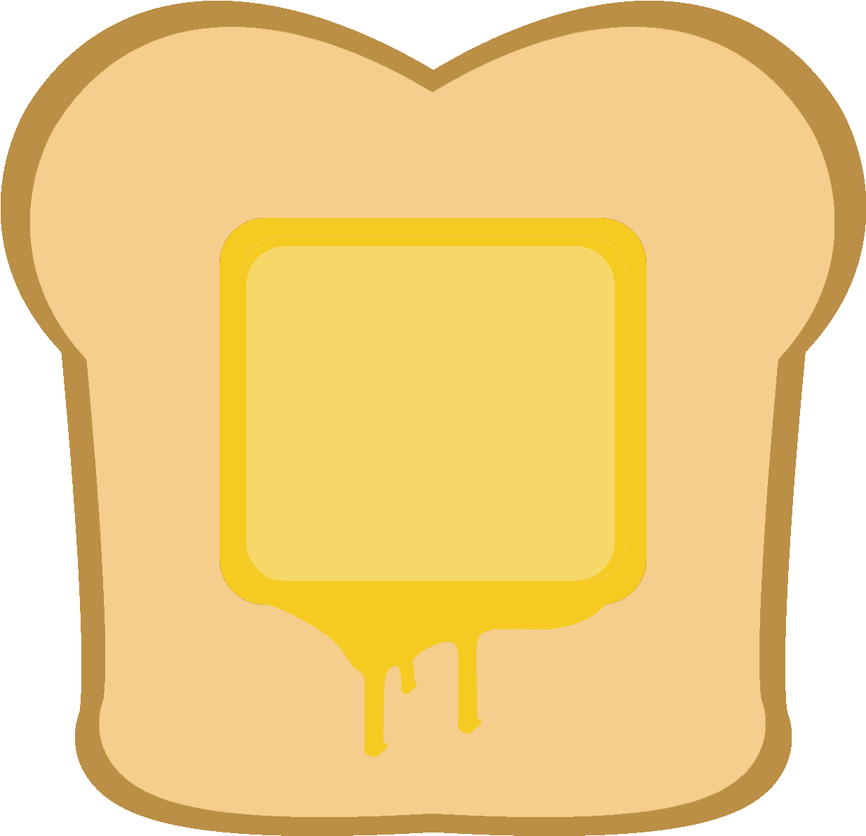 A Piece Of Bread With A Square In The Middle
