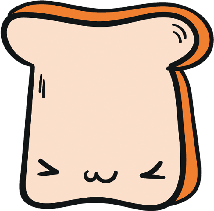 A Cartoon Of A Slice Of Bread