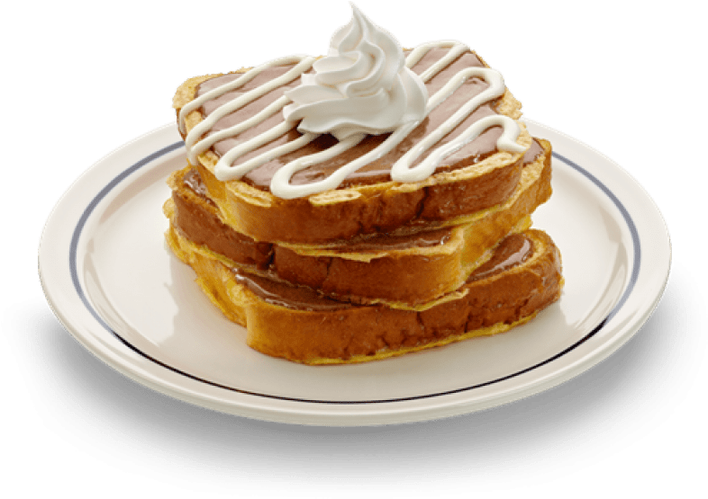 A Stack Of French Toast With Whipped Cream On Top