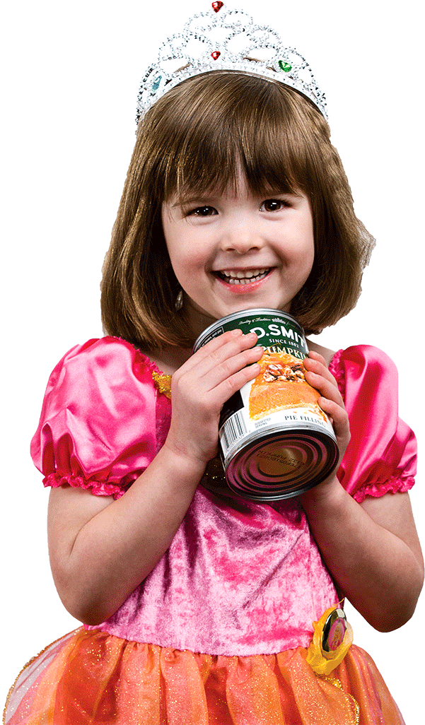 A Girl Holding A Can Of Food