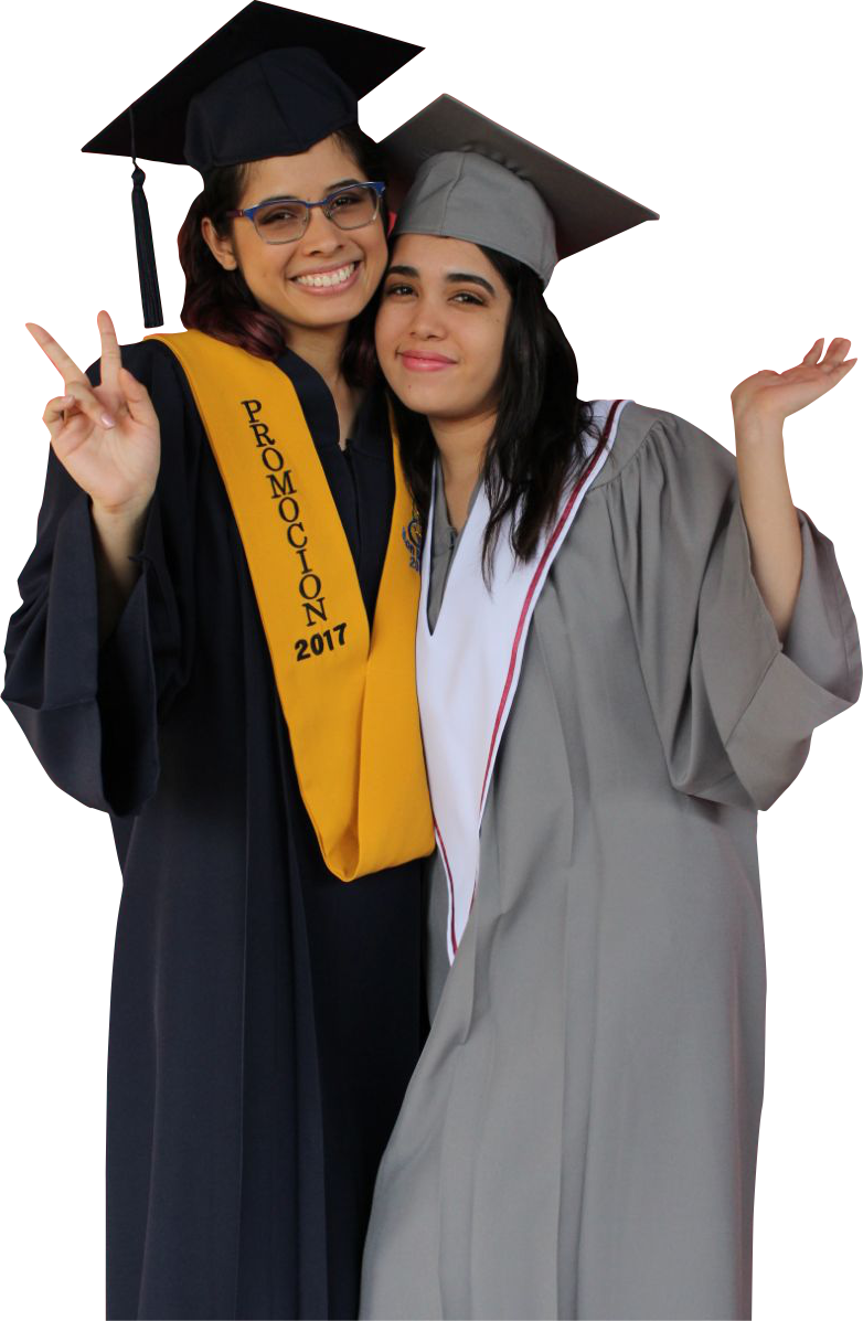 A Couple Of Women In Graduation Gowns