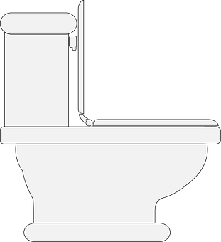 A White Outline Of A Toilet