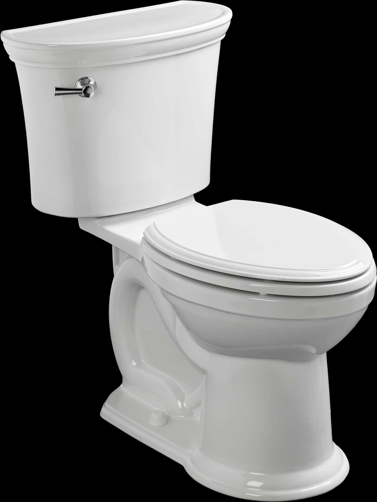 A White Toilet With A Black Background