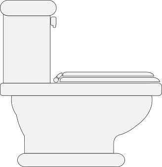 A White Outline Of A Toilet