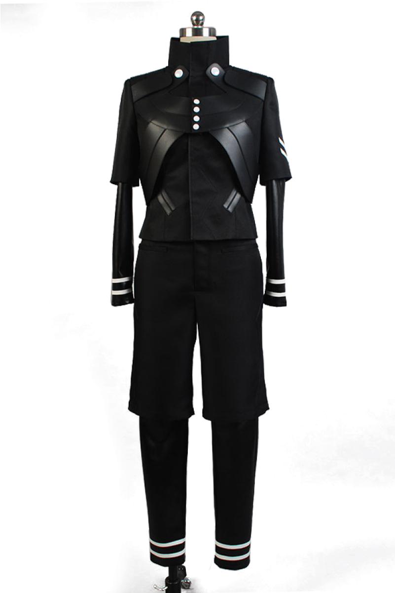 A Black Suit With White Stripes