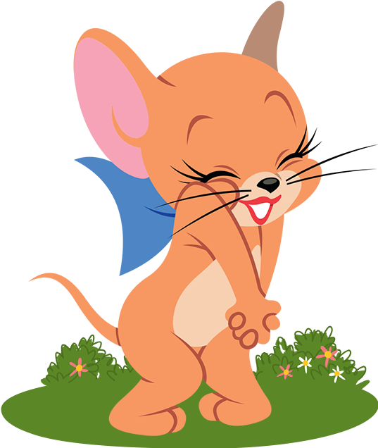Cartoon Of A Mouse With A Blue Bow