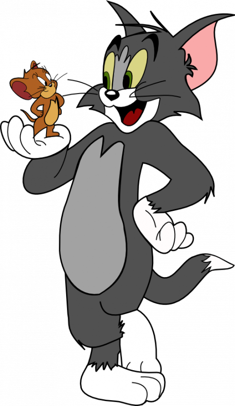 Cartoon Cat Holding A Mouse