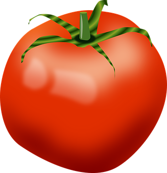 A Tomato With A Green Stem