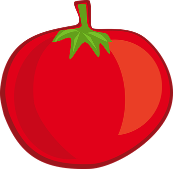 A Red Tomato With Green Stem