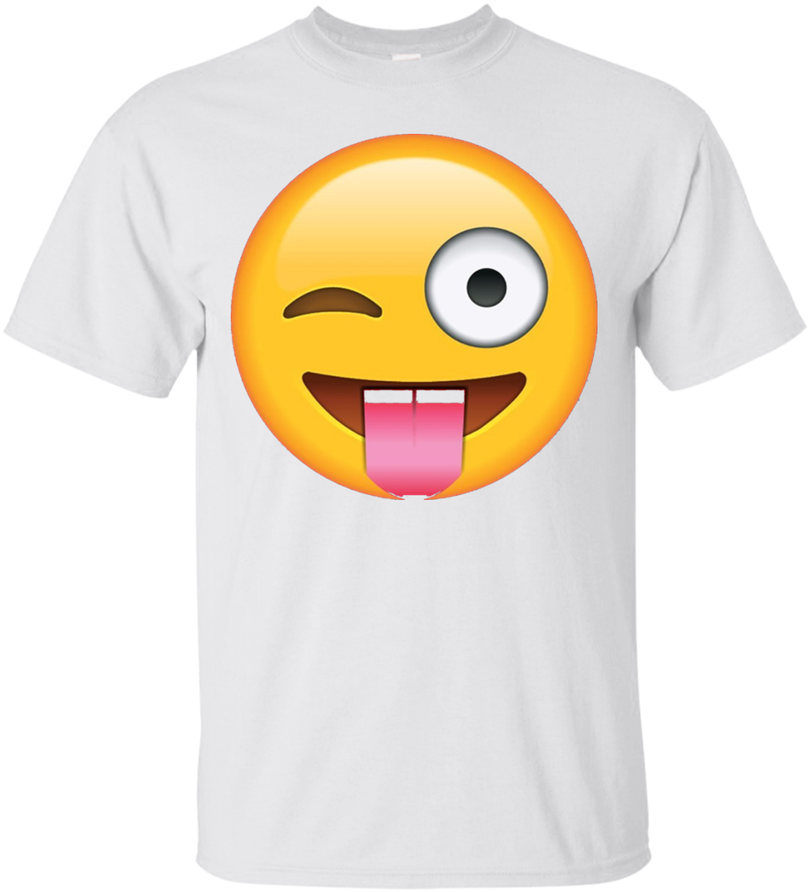 A White T-shirt With A Yellow Emoji On It
