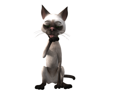 A Cartoon Cat With Its Mouth Open