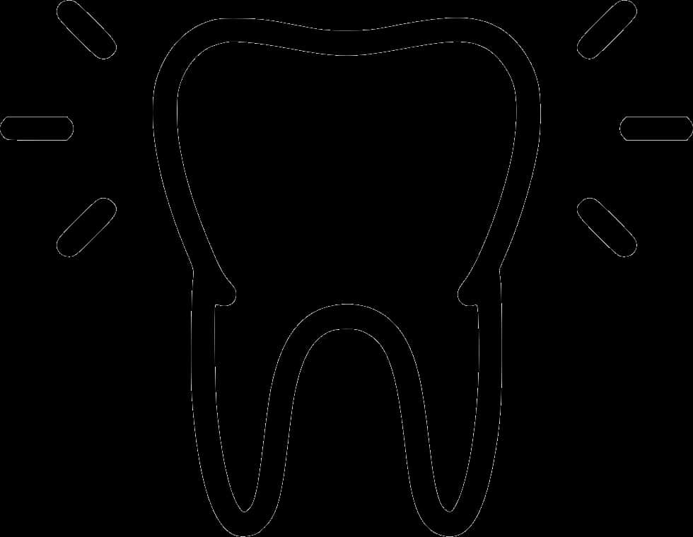 A Black And White Image Of A Tooth