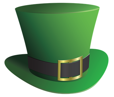 A Green Hat With A Gold Buckle