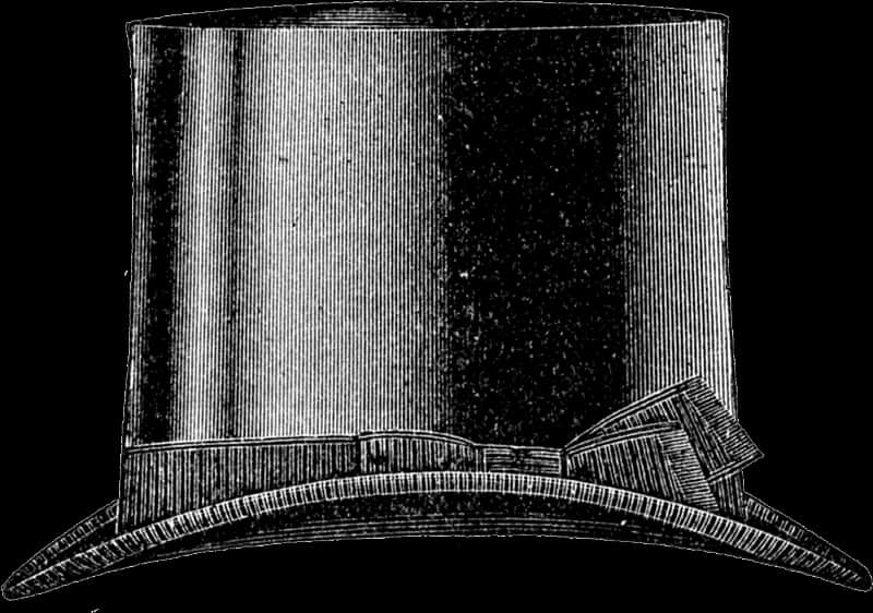 A Black And White Drawing Of A Top Hat