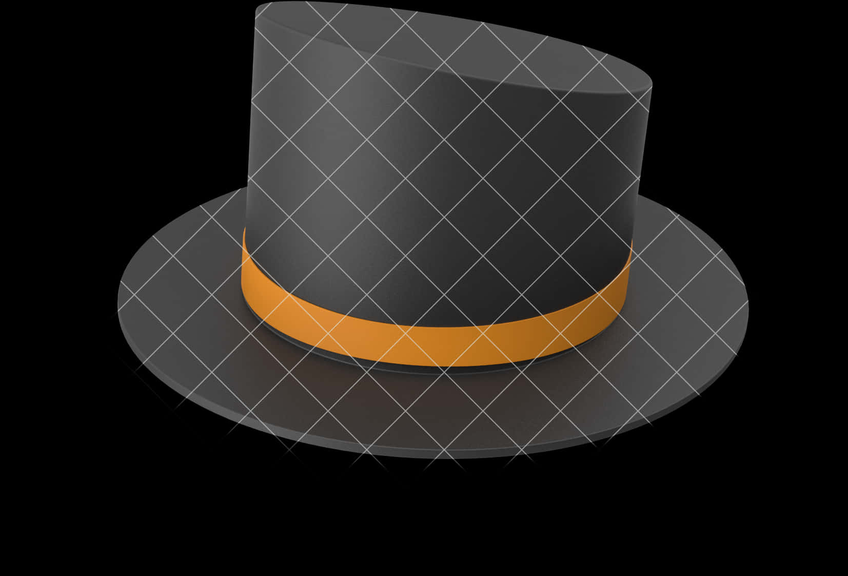 A Black Hat With Orange Band