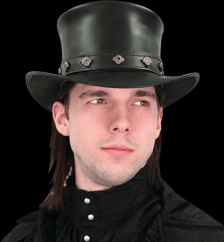 A Man Wearing A Black Hat