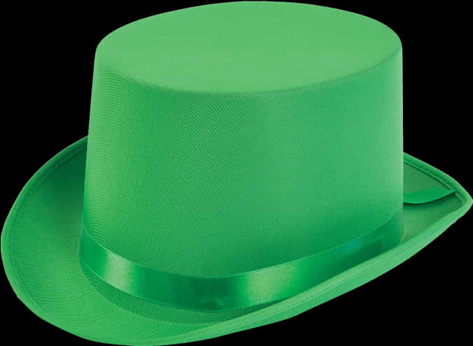 A Green Top Hat With A Ribbon