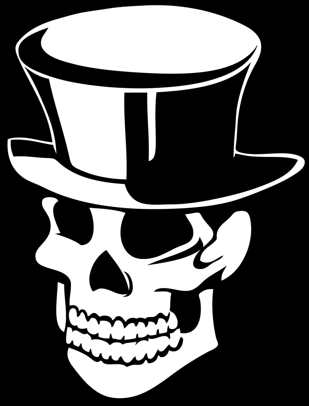 A Skull Wearing A Top Hat