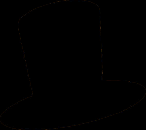 A Black Hat With Orange Outline