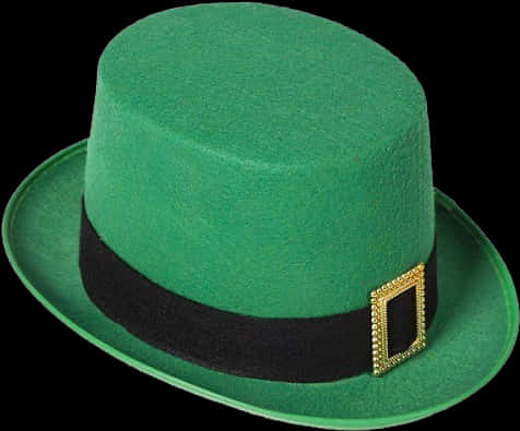 A Green Hat With A Black Band