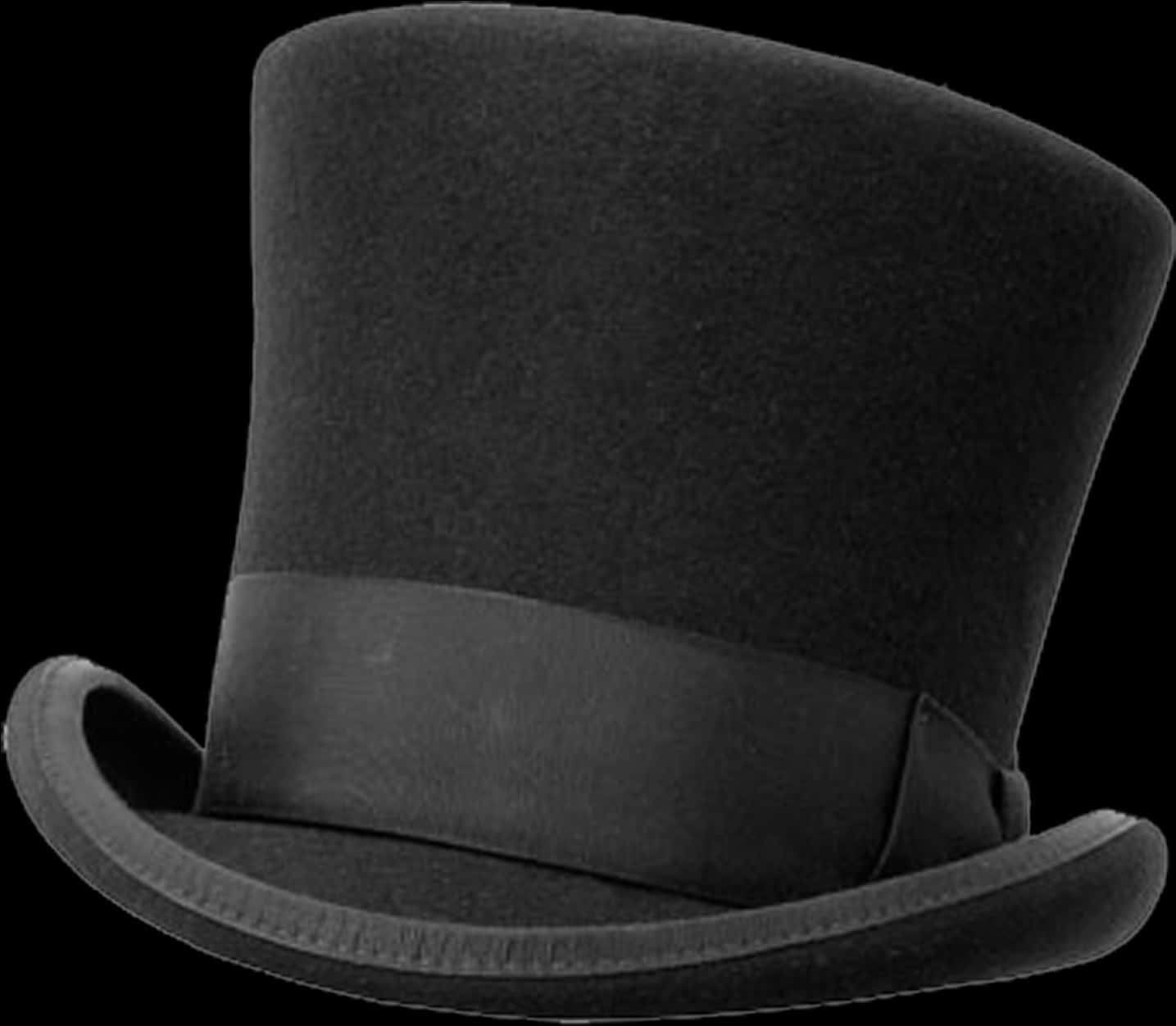 A Black Top Hat With A Black Band