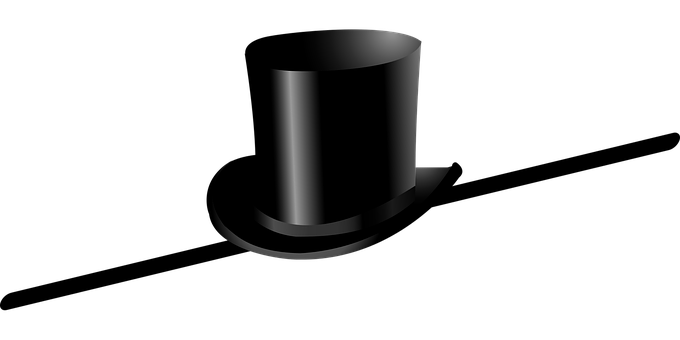 A Black Cylinder Hat On A Black Background