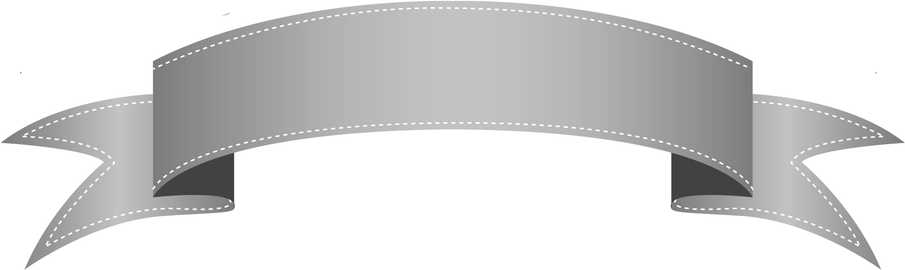 A Grey Ribbon With White Stitching